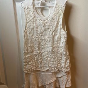 Art Class White Lace Tank Top